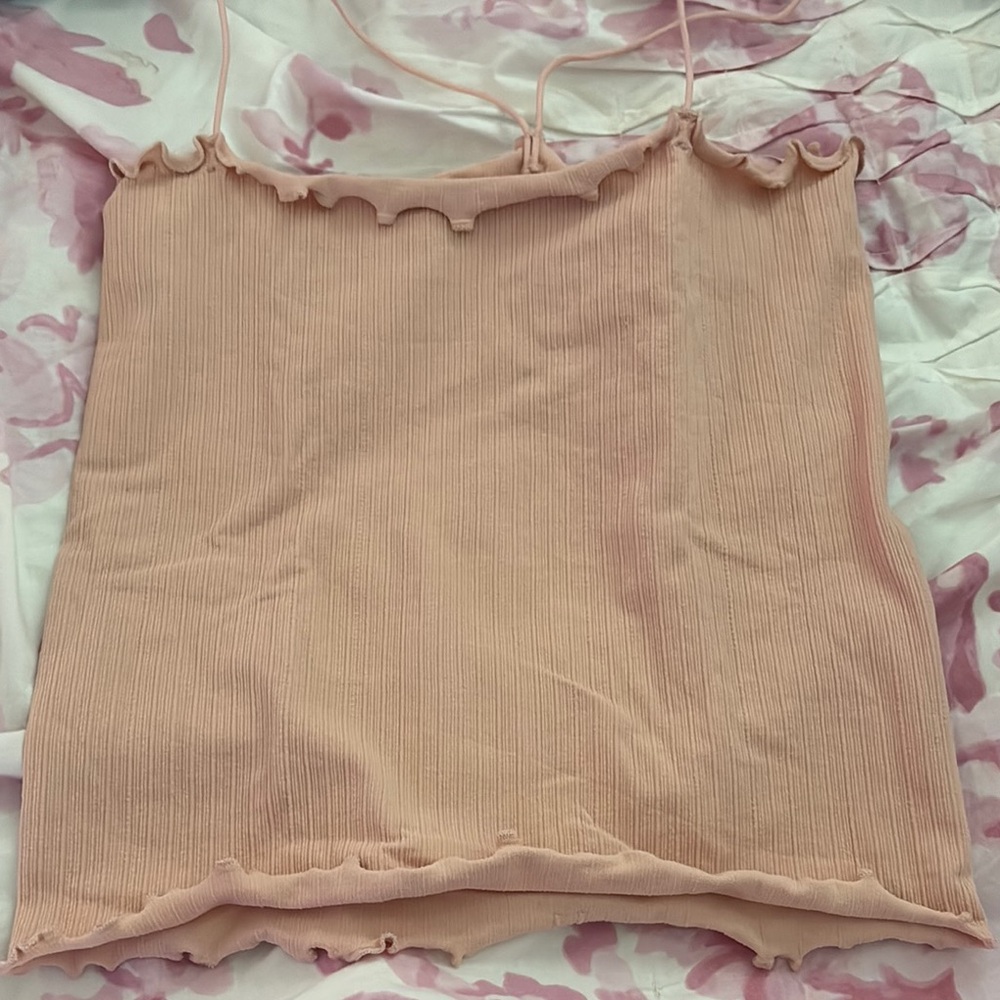 Free People Blush Ruffle Camisole
